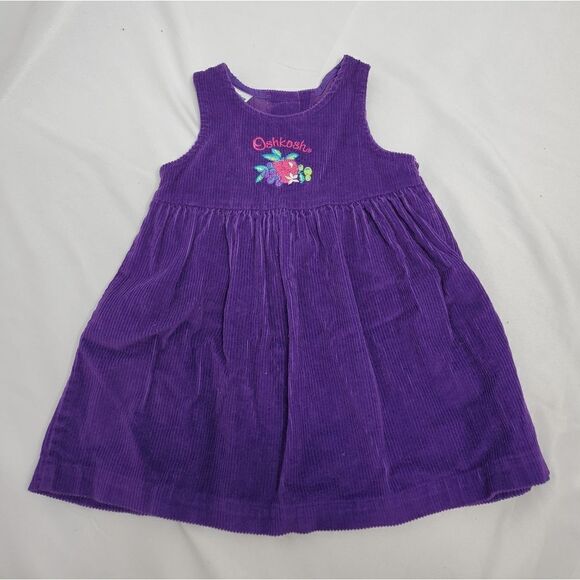 VINTAGE‎ 90s Oshkosh B'Gosh purple corduroy dress turtleneck top 2T/24m - Picture 7 of 9